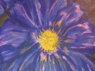 Lauren Mooney Bear; Marias Flower, 2006, Original Painting Acrylic,   inches. Artwork description: 241  Floral, Purple, blue, yellow Flower ...