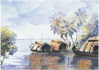 Mopasang Valath; On Board Solitude, 2007, Original Watercolor, 15 x 11 inches. Artwork description: 241  original water color painting ...