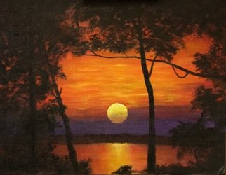 Michael Morbitzer, , , Original Painting Acrylic, size_width{Sunset_on_the_Suwannee_-1477886054.jpg} X  