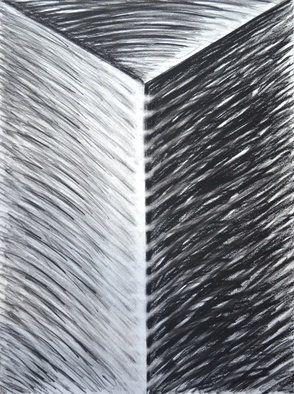 Mircea  Popescu; Vertical IV, 2014, Original Drawing Charcoal, 22 x 30 inches. Artwork description: 241                     Abstract, Postmodern, Minimalism,            Postmodern, Minimalism, Mixed media               Wood and plaster                 ...