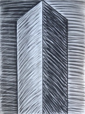Mircea  Popescu; Vertical V, 2014, Original Drawing Charcoal, 22 x 30 inches. Artwork description: 241                      Abstract, Postmodern, Minimalism,            Postmodern, Minimalism, Mixed media               Wood and plaster                  ...
