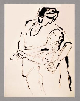 Mikhail Priorov; A Woman With Her Child, 2013, Original Drawing Other,   inches. Artwork description: 241    Man with a Horse  ...