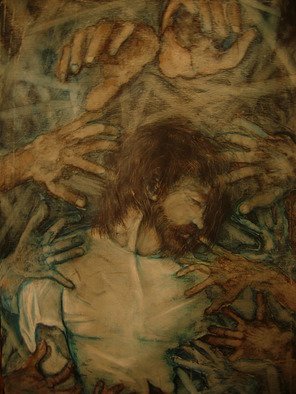 Manolo Roldan Humpierres; JESUS, 2008, Original Other, 0.5 x 1.5 m. Artwork description: 241  MUESTRA DE UN JESUS MODERNO, QUERIDO Y DESEADO ...