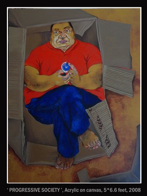 Mrinal Dey; Progressive Society, 2008, Original Painting Acrylic, 60 x 78 inches. Artwork description: 241  this is one of my most recent painting. done with acrylic on canvas.  ...