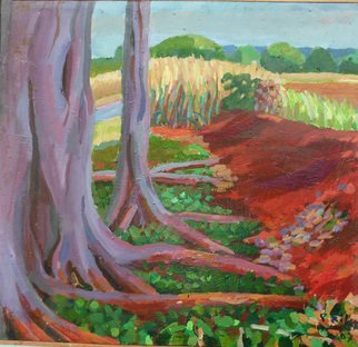 Philip Riley; Purple Eucalyptus, 2014, Original Painting Acrylic, 24 x 25 inches. Artwork description: 241  Landscape painted on site over a number of sittings on central plains of Oahu Hawaii.  This painting is unframed and can be sent in tube. ...