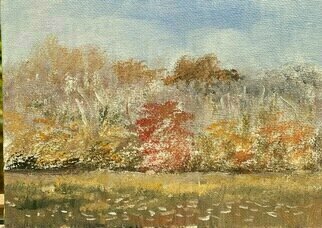 Michael Garr; At The Pond October, 2023, Original Painting Oil, 7 x 5 inches. Artwork description: 241 Short morning Plein air painting just outside the studio...