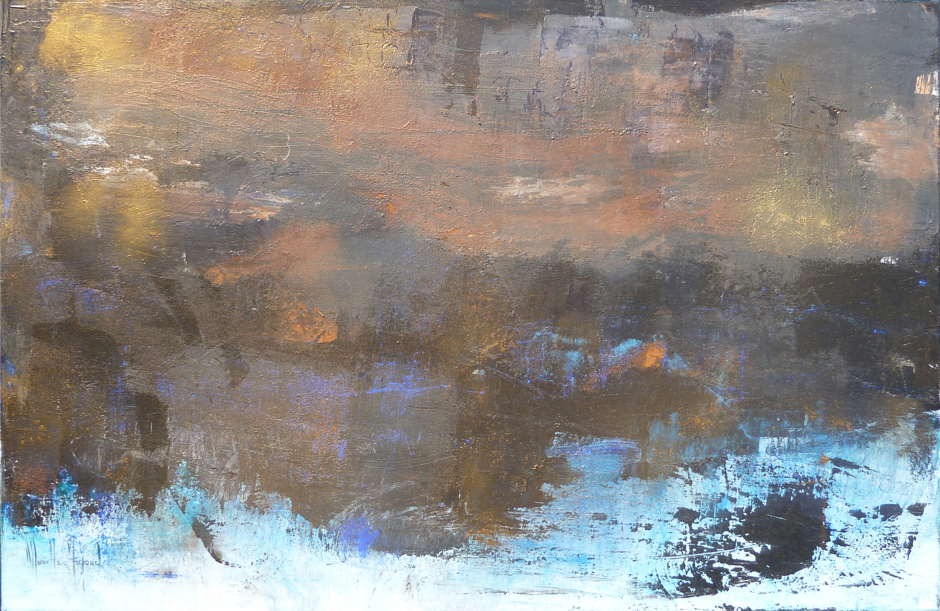 Murielle Argoud; Copper Force, 2017, Original Painting Oil, 120 x 80 cm. Artwork description: 241 oil painting, visionary, abstract lyrics, mixed technique, ...