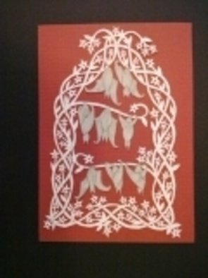 Teresa Sherwin; Bats, 2011, Original Paper, 5 x 7 inches. Artwork description: 241  Cut paper bats. ...
