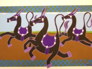 Teresa Sherwin; Skull Horses, 2012, Original Drawing Gouache, 11.5 x 9 inches. Artwork description: 241    Gouache on 90 lb water color paper.     ...