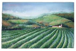 Nancy Overbury; California Vinyards, 2001, Original Watercolor, 24 x 15 inches. 