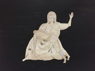 Zaina Shimi; Pieta Statue, 2015, Original Paper, 32 x 40 cm. 