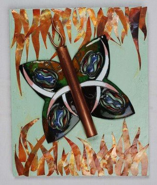 Nayna Shriyan; Butterfly, 2008, Original Enameling Vitreous, 15 x 20 cm. Artwork description: 241  The myriad colours of a butterfly standing out on a field of flaming meadow of copper grass ...