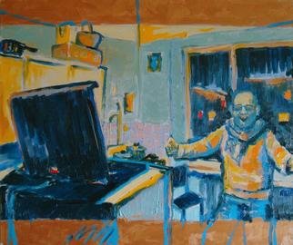 Nickolay Dudenkov; Kitchen In The Electric Light, 2011, Original Painting Oil, 70 x 60 cm. 