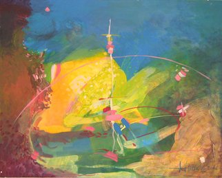 Nick-Dumitru Vladulescu; The Wave, 2006, Original Painting Acrylic, 50 x 70 cm. Artwork description: 241  It is a wave of colors, light and energy ...