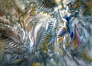 Nikolai Bartossik; DANCE OF SWAN, 1994, Original Painting Oil, 66 x 47 inches. 