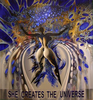 Nikolai Bartossik; SHE CREATES THE UNIVERSE, 2010, Original Painting Acrylic, 238 x 214 cm. 