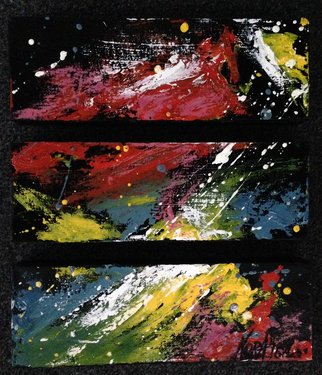 Nora Franko; Waves Of Universe, 2016, Original Painting Oil, 12 x 4 inches. Artwork description: 241 Original Oil Painting on Gallery Wrapped Canvas.This Tryptic is priced for the three paintings. 12 X4 X1. 5each. ...