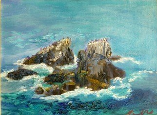 Renuka Pillai; Seal Rocks, 2015, Original Painting Oil, 12 x 9 inches. Artwork description: 241      Ocean Scene ...