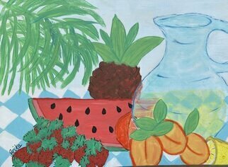 Brita Ferm; Fruit And Lemonade, 2008, Original Painting Acrylic, 24 x 18 inches. Artwork description: 241 Just what the title saysaEUR|Acrylic on gallery canvas...