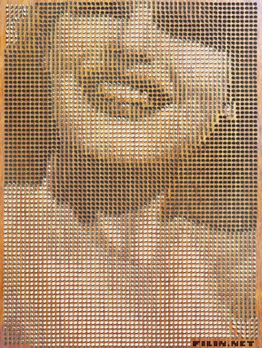 Oleg Filin; Smile, 2017, Original Collage, 60 x 80 inches. Artwork description: 241 A cold Smile of the  Pin Up Star. . . a PIN UP series by Oleg FilinAVAILABLE IN PRINTS only  the artwork is presented by a PREVIEW image at absolutearts. com and  available in high- quolity wall art prints at another art trading web- sites in different mediums ...
