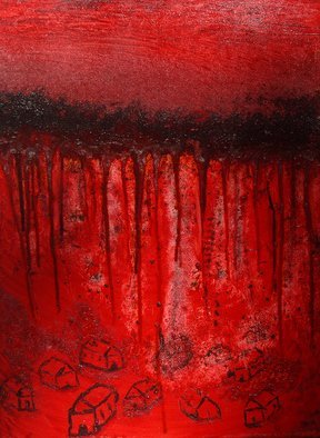 Obert Fittje; Bloody War, 2008, Original Painting Oil, 18 x 24 inches. Artwork description: 241     This is a companion piece to The First Plague of America: Blood and the painting W* A* R.  This painting is intended to be a frightening image of bloody war and represents my feelings about war.      ...