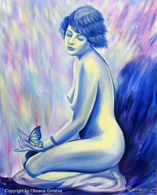 Oksana Grineva; Madam Butterfly , 2012, Original Painting Oil, 24 x 30 inches. Artwork description: 241      Nude, Figurative, female, people, woman , contemporary, original, giclee, prints                 ...