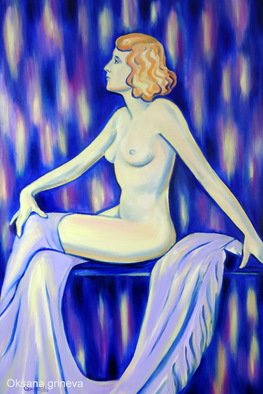 Oksana Grineva; Society Girl, 2013, Original Painting Oil, 24 x 36 inches. Artwork description: 241     Nude, Figurative, female, people, woman , contemporary, original, giclee, prints                ...