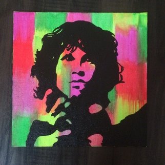 Pooja Shah; Commissioned Jim Morrison, 2014, Original Painting Acrylic, 8 x 8 inches. Artwork description: 241  