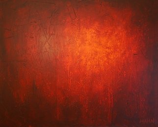 Andy Hahn; Abstract 027, 2006, Original Painting Acrylic, 50 x 40 inches. Artwork description: 241  Modern abstract red painting, large wall art, contemporary painting, modern art, Andy Hahn ...