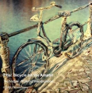 Pamela Henry; Bicycle On The Amstel, 1995, Original Photography Polaroid, 7 x 7 inches. Artwork description: 241 Polaroid photography manipulation. Signed, archival photo lustre giclee print....