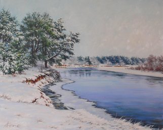 Petr Parkhimovitch; Roots In Water, 2015, Original Painting Oil, 75 x 60 cm. Artwork description: 241 Frost and snow. Pine tree on the edge of the river bank. Some of the roots in water.Original paintingOil on canvasThe artwork on the stretcher, without a frame, signed on the front and back side, has a Certificate of Authenticity, certified by expertise.Offer ...
