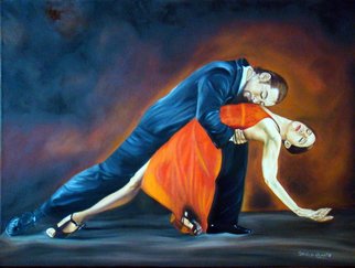Patricia Vicente; Abrazo De Tango, 2014, Original Painting Oil, 80 x 60 cm. Artwork description: 241    A couple of tango dancers in a final pose. ...
