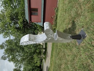 Paul Machalaba; Nantuket, 2021, Original Sculpture Aluminum, 1.6 x 3.8 feet. Artwork description: 241 Four foot bright abstract marine grade aluminum sculpture. Perfect to display either indoors or outdoors. Extremely reflective in the sun or under track lighting. ...