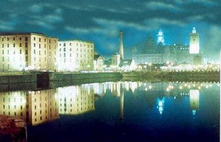 Paul Woods; Albert At Night, 1990, Original Photography Color, 10 x 8 inches. Artwork description: 241 An image taken of the Albert Dock at night 1990...