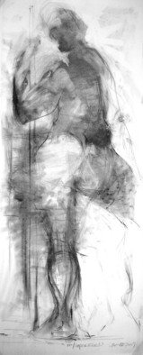 Petros Karystinos; Pause, 2009, Original Drawing Charcoal, 46 x 119 cm. 