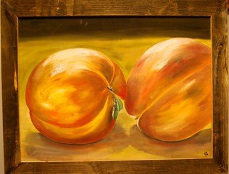 James Emerson; Peaches , 2012, Original Painting Oil, 18 x 24 inches. Artwork description: 241  Peaches on table      ...