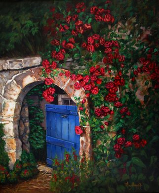 Pat Heydlauff; Garden Gate, 2011, Original Painting Acrylic, 20 x 24 inches. Artwork description: 241   A bit mysterious but a lot welcoming - step through the garden gate to see what joy lies beyond.  ...