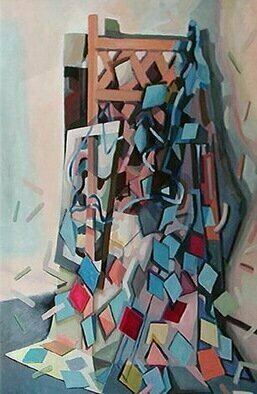 Phillip Flockhart; And So Was Picasso, 1997, Original Painting Acrylic, 25 x 32 inches. Artwork description: 241 Influenced by Cubism a further exploration of disseminating the picture plane . . .  looking through and beyond...