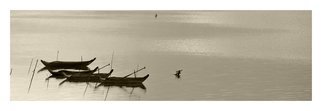 Jean Dominique  Martin; Laos Mekong River Fishing Boat, 2015, Original Photography Mixed Media, 70 x 40 cm. Artwork description: 241        Laos Fishing Boat on the Mekong River   ...