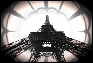 Jean Dominique  Martin; Paris Eiffel Tower , 2015, Original Photography Black and White, 60 x 40 cm. Artwork description: 241   Eiffel Tower Art Work on Cotton Paper ...
