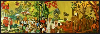 Jean Dominique  Martin; Laos Life, 2005, Original Digital Painting, 80 x 30 cm. Artwork description: 241 Painting on canvas Laos Life...