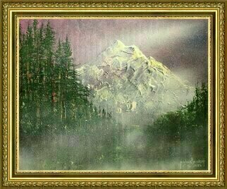 Michael Pickett, 'Snowcapped Mountain Three', 2022, original Painting Acrylic, 20 x 16  inches. Artwork description: 1911 Part 3 of a series, Acrylic on canvas, pallet knife, Brush and spray- paint...