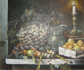 Nagy Alida; Still Life Oil Painting, 1998, Original Painting Oil, 65 x 56 cm. Artwork description: 241      Oil painting on canvas stretched on a wooden chassis.    ...