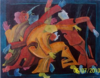 Jorge De La Fuente; DESTIEMPO, 1991, Original Mixed Media, 176 x 160 inches. Artwork description: 241   Figures in movement in a dancing manner.      ...