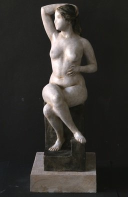 Penko Platikanov; Seated Woman, 2013, Original Sculpture Other, 10 x 20 inches. 