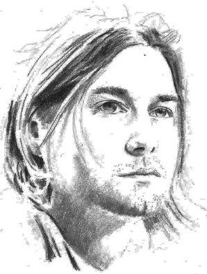 Paul Jones; Kurt Cobain, 2014, Original Drawing Pencil, 20 x 30 cm. 