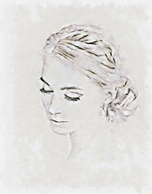 Pavel Potocek; Portrait, 2016, Original Digital Art, 23.5 x 30 cm. Artwork description: 241  Girl with straw hair ...