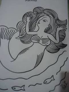 Priti Ravindran; Mermaid, 2015, Original Drawing Other, 6 x 15 inches. 