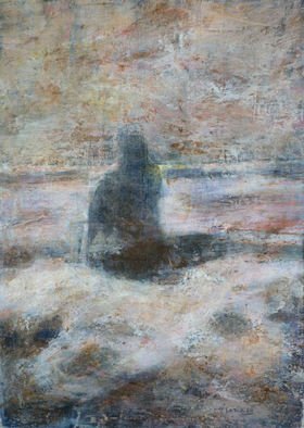 Pinheiro De Santamaria; Walking To The Depths, 2010, Original Painting Oil, 40 x 54 cm. Artwork description: 241 Metaphysics Series. Humans and Sea Water ...