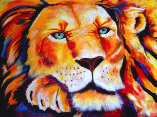 David Smith; Resting Lion, 2013, Original Painting Acrylic, 122 x 100 cm. Artwork description: 241  colourful lion wild africa king of the jungle       ...
